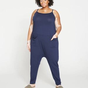 Universal Standard Jackson Sleeveless Navy Jumpsuit Size S 14/16